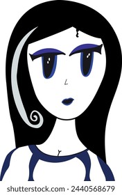 Beautiful Girl Comic Character Vector
