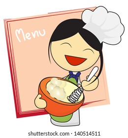 beautiful girl cooking