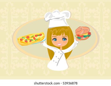 Beautiful girl cooking