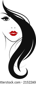 Beautiful girl with curls of hair. Beauty salon and hairdresser. Silhouette of a girl