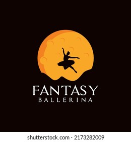 Beautiful girl dancer ballerina vector logo design