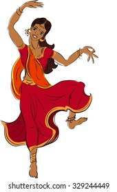 Beautiful girl dancer of Indian classical dance