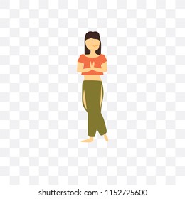 Beautiful girl dancing vector icon isolated on transparent background, Beautiful girl dancing logo concept