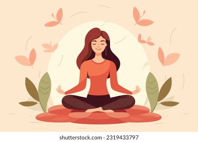 beautiful girl doing yoga illustration, international yoga day, yoga day banner, yoga day background