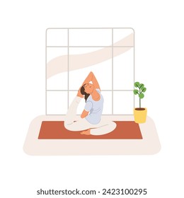beautiful girl doing yoga illustration, international yoga day, yoga day banner, yoga day background