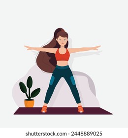 Beautiful girl doing yoga illustration, international yoga day, yoga day banner, Yoga classes