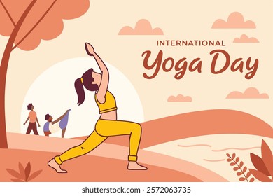 Beautiful girl doing yoga illustration.