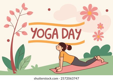 Beautiful girl doing yoga illustration.