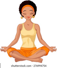 Beautiful girl doing yoga meditation