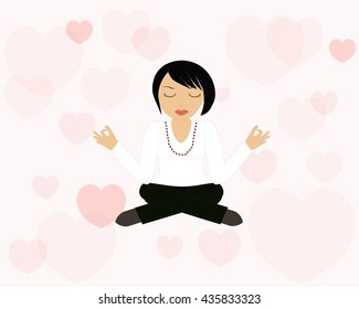 Beautiful girl doing yoga meditation