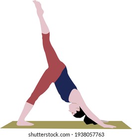 A Beautiful Girl Doing YOGA Revolved Triangle Pose Illustration vector image