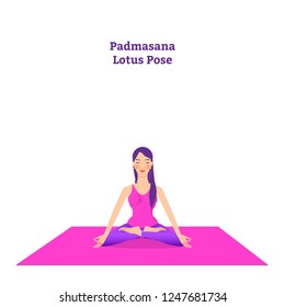 beautiful girl is doing yoga, sitting in padmasana lotus pose