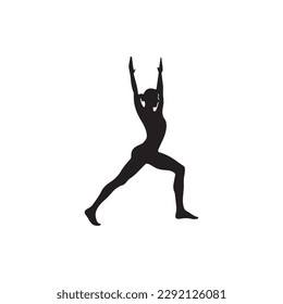 A beautiful girl in exercise silhouette illustration.