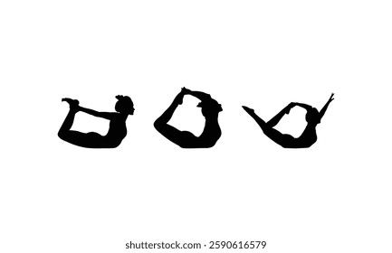 Beautiful girl exercising silhouettes for fitness enthusiasts