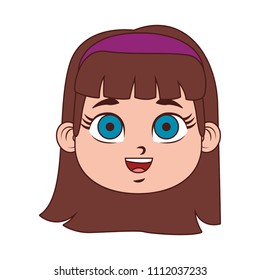 Beautiful girl face cartoon