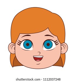 Beautiful girl face cartoon