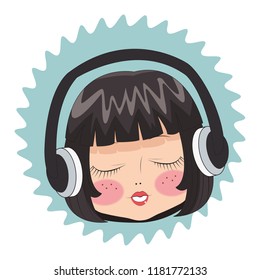 Beautiful girl face cartoon