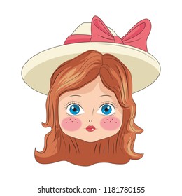 Beautiful girl face cartoon