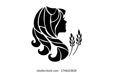 Beautiful girl face fashion icon vector image