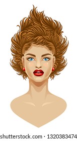 Beautiful girl face on a white background