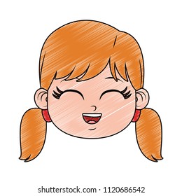 Beautiful girl face scribble