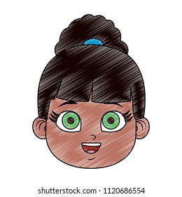 Beautiful girl face scribble