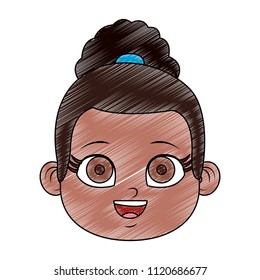 Beautiful girl face scribble