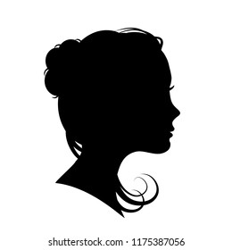 Beautiful girl face silhouette – stock vector