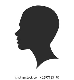 Beautiful Girl Face Silhouette, Vector illustration. girl profile vector sketch illustration