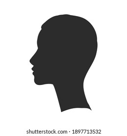 Beautiful Girl Face Silhouette, Vector Illustration. Girl Profile Vector Sketch Illustration