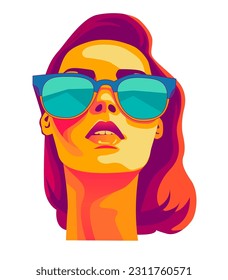 Beautiful girl face. Vector Illustration