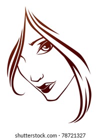 beautiful girl face  vector image