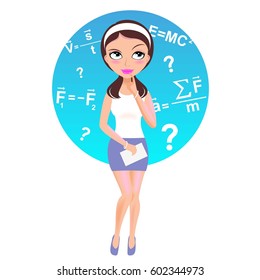 Beautiful girl female examination physics