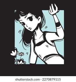 bella chica del mundo 2d plano. Ilustración vectorial.