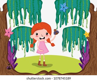 Beautiful girl at forest