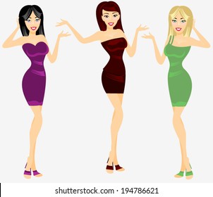 Beautiful girl in a green dress