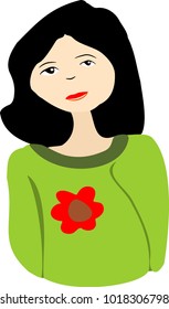 A Beautiful Girl In Green TShirt