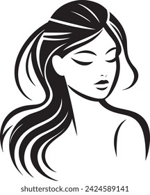 Beautiful girl hair vector illustration