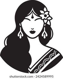 Beautiful girl hair vector illustration