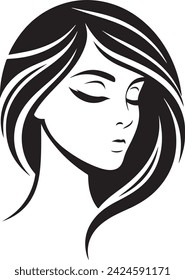 Beautiful girl hair vector illustration