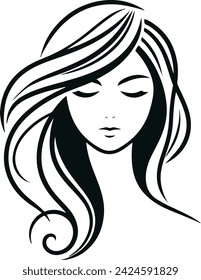 Beautiful girl hair vector illustration