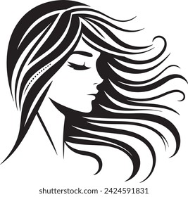 Beautiful girl hair vector illustration