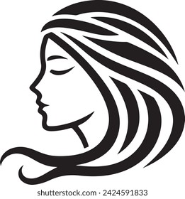 Beautiful girl hair vector illustration