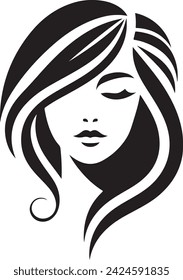 Beautiful girl hair vector illustration