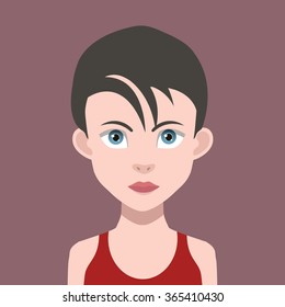 Beautiful Girl, With Hairstyle