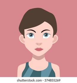 Beautiful Girl, With Hairstyle