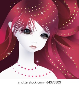 Beautiful girl head