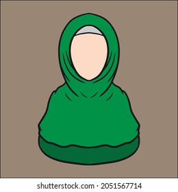 Beautiful girl in hijab without a face, editable vector file for your brand, logo, icon, or all of your graphic needs.