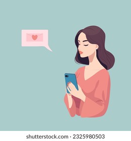 Beautiful girl holding her phone 