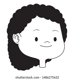 Beautiful girl kid smiling face and head cartoon vector illustration graphic design.